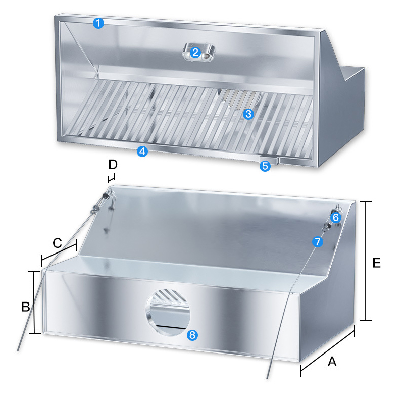 Commercial Kitchen Vent - Purificateur d'air commercial en acier inoxydable