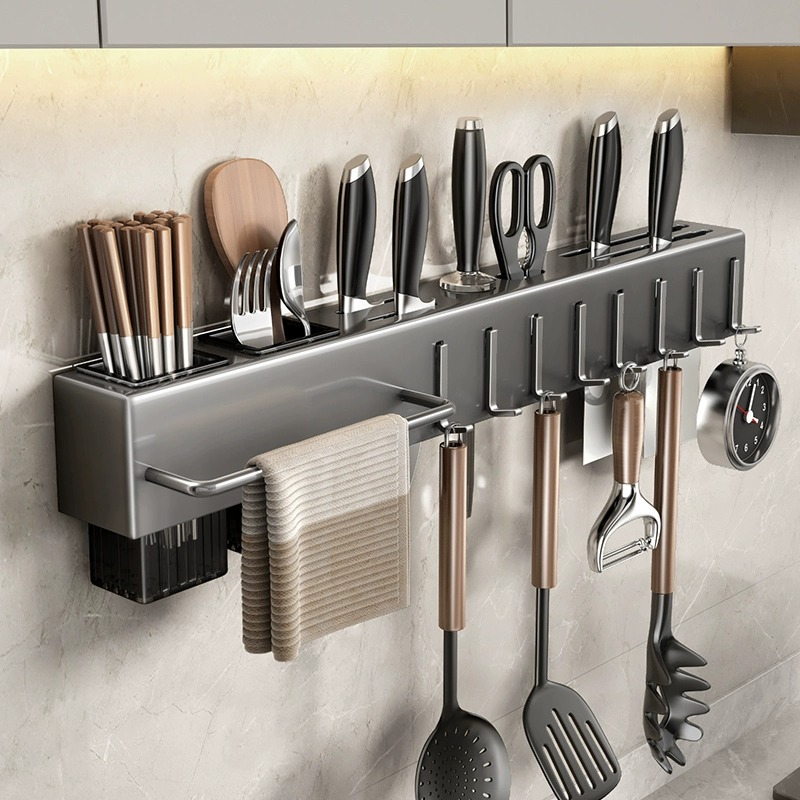 Commercial Kitchen Knife Holder - Étagère de rangement murale multifonctionnelle pour