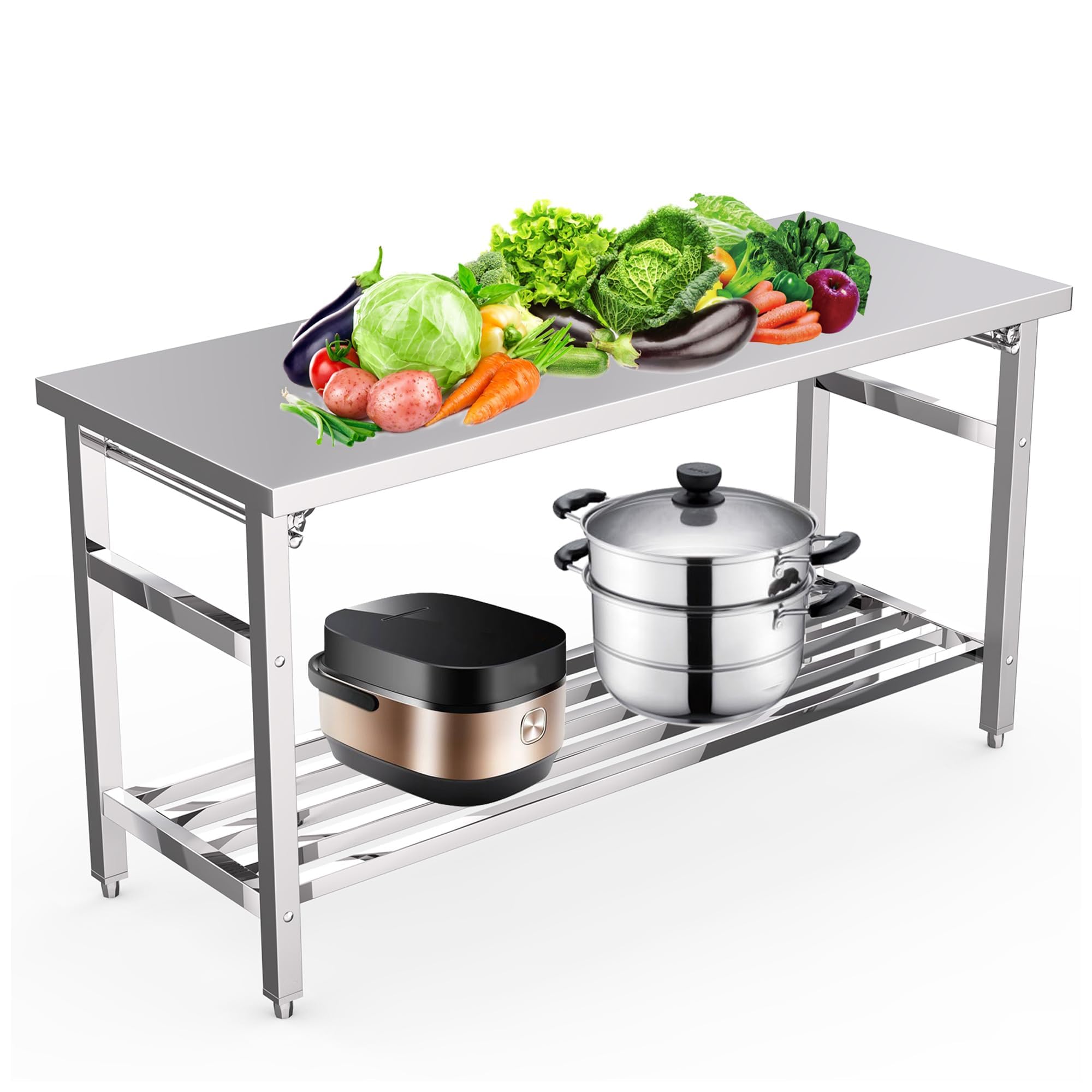 Commercial Kitchen Cooking - Table de préparation pliable en acier