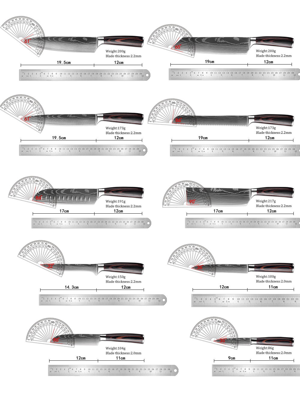 Ensemble de couteaux de chef S - Commercial Kitchen Knife Holder avis et prix