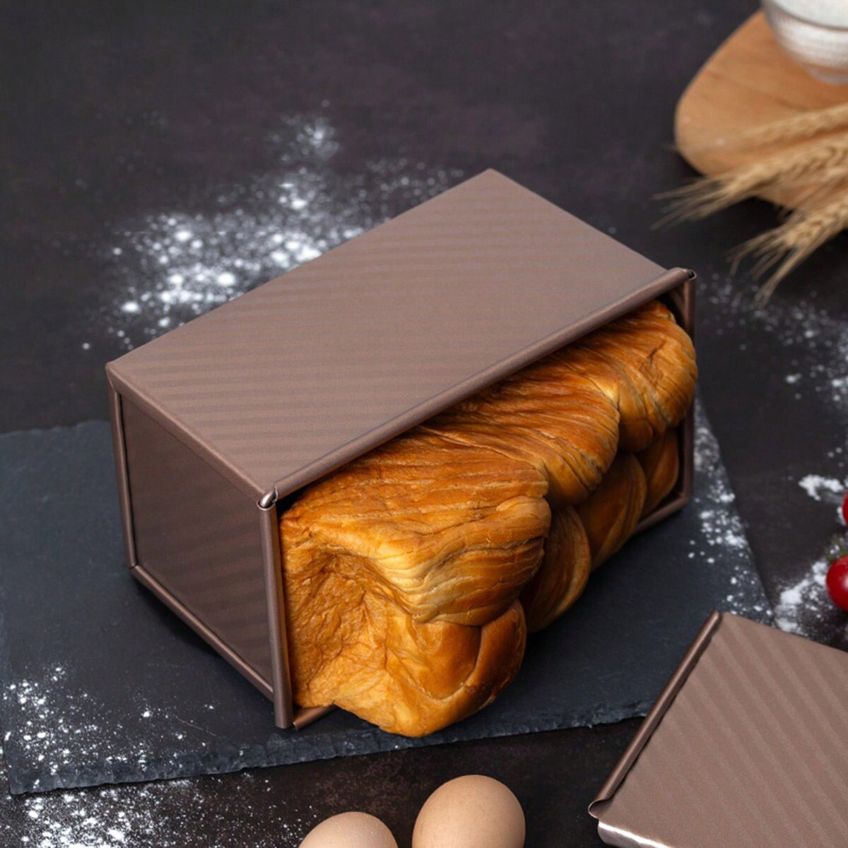 1 poêle à pain dorée avec couv - Rotary Bakery Oven avis et prix