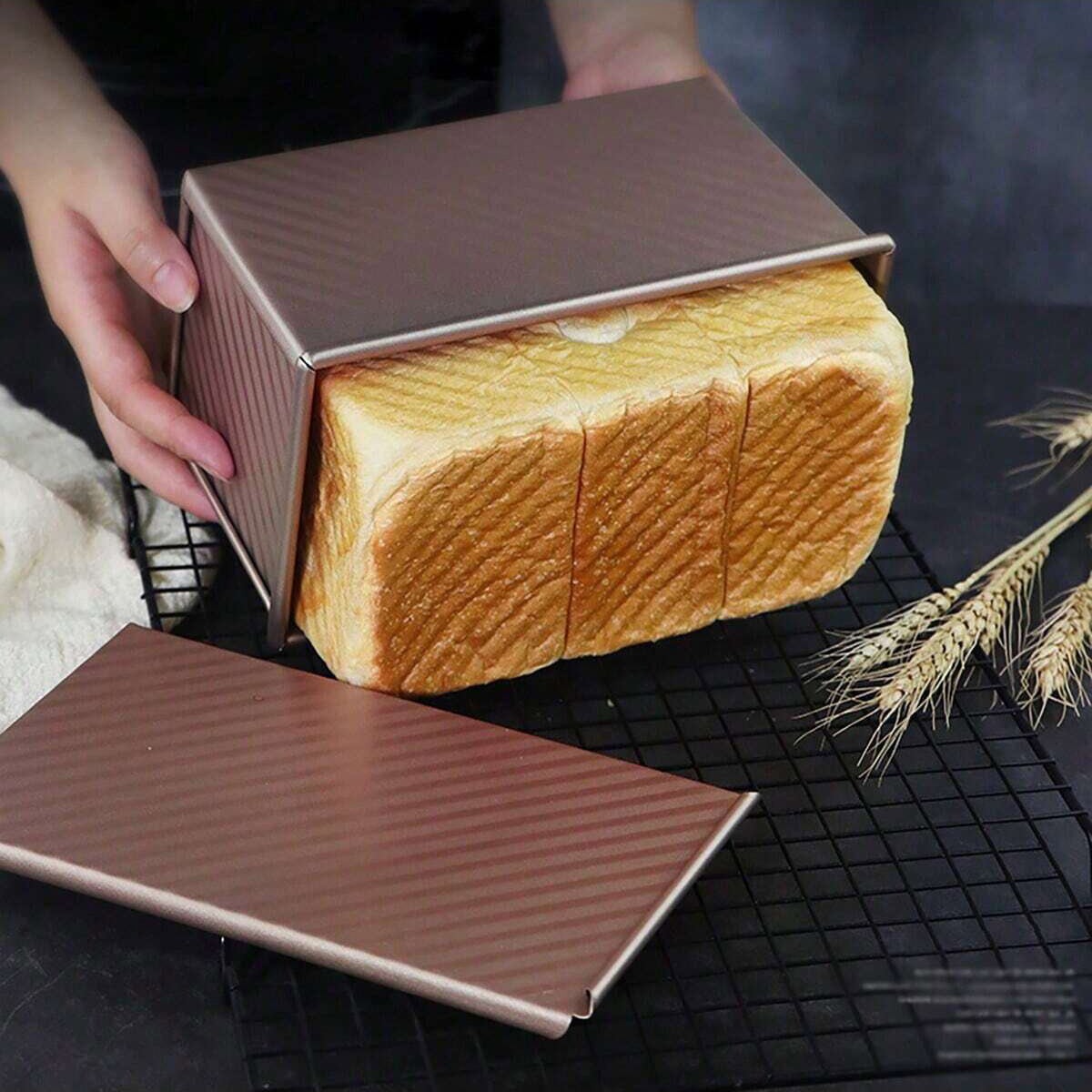 1 poêle à pain dorée avec couv - Rotary Bakery Oven avis et prix